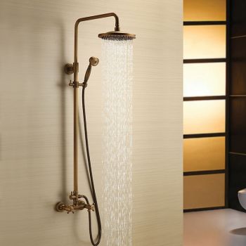 Shower Faucet,Shower System Set,Rainfall Shower System Ceramic Valve Two Handles Three Holes Bath Shower Mixer Taps with Hot and Cold Switch Foundation of a Perfect Shower