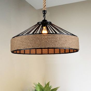 30/40 cm Island Design Pendant Light LED Hemp Rope Metal Country Vintage Farmhouse Nordic Style 220-240V