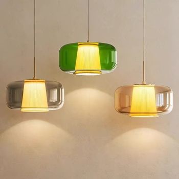 Modern Style Hanging Light, Glass Metal Chandelier,Creative Personality Aluminium Art Pendant Lamp Lampshade,Bedroom Living Room Decoration Lighting Fixtures