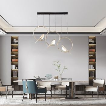 91 cm Dimmable Pendant Light LED Bird Design Chandelier Metal Contemporary Nordic Style Living Room Dining Room 110-120V 220-240V