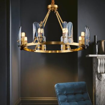 LED Pendant Light Glass Chandelier Copper Luxury Modern Nordic Style 4 6 8 Heads 220-240V 110-120V