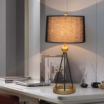 LED Table Lamp Fabric Shade Iron, 5W 24.6" Desk Lamp for Living Room Office Bedroom Bedside Table Lamp Simple Modern Decorative Study Living Room Romantic Warm Iron Fabric Night Light