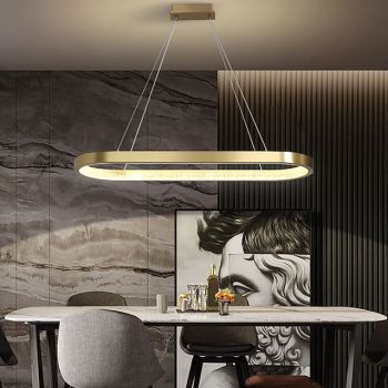 LED Pendant Light Kitchen Island Light Modern Nordic Gold Circle 90cm Metal Electroplated 110-120V 220-240V