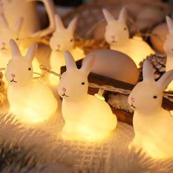 Easter Rabbit Fairy String Lights 1.5m 10Leds Battery Operated Holiday Garden Party Easter Decoration Lamp