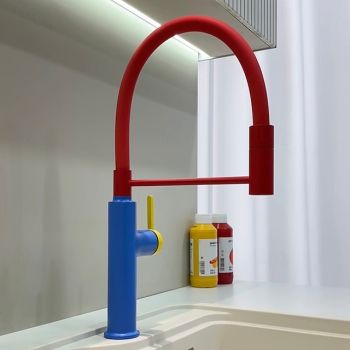 Kitchen faucet - Single Handle One Hole Electroplated / Painted Finishes Pull-out / Pull-down / Standard Spout / Tall / High Arc Centerset Modern Contemporary Kitchen Taps Pull Down Kitchen Faucets