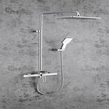 Shower Faucet,Shower System Set - Handshower Included Contemporary Chrome / Electroplated / Painted Finishes Mount Outside Ceramic Valve Bath Shower Mixer Taps Foundation of a Perfect Shower