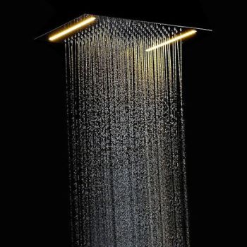 Bathroom Ceiling Mounted Shower Faucet, High Flow Stainless Steel 50 X 36 cm Rectangular Rain Shower Faucet, Concealed Pressure Balance Shower Head Complete with LED Unbeatable Price