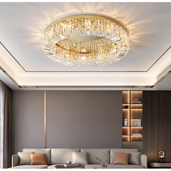 50/60/80 cm Chandelier LED Crystal Ceiling Light Circle Design Unique Design Flush Mount Lights Stainless Steel LED Nordic Style 110-120V 220-240V