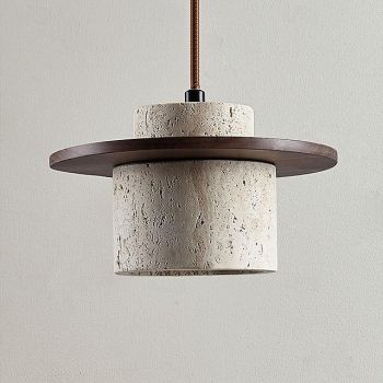 Natural Stone Shade Pendant Light Japanese Wabi Sabi Hanging Lamp with E27 Base Bedside Restaurant Kitchen Aisle Bar Club Suspension Lamp