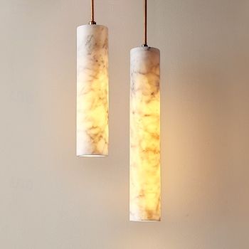 Nordic Spanish Marble LED Pendant Lamp for Bedroom Bedside Living Dining Room Decoration Chandelier Lights, Modern Lighting