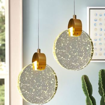 LED Pendant Light Kitchen Light Fixtures Ceiling  LED Modern Gold Pendant Light Mini Teardrop Crystal Pendant Light for Kitchen Island Bedroom Hallway Entryway (1-Pack)