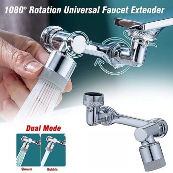 Faucet Extender 1080 Degree Extension, Universal Faucet Aerator Splash Kitchen Tap Filter Nozzle Bubbler Bathroom Kitchen Washroom 2 Spray Modes Faucet Aerator Attachment Foldable Faucet