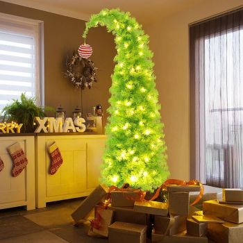 Whimsical Christmas Tree - 90/150cm Artificial Grinchs Christmas Tree with Lights - LED Lights/Stand - Perfect for Christmas Decorations Indoor/Party Decoration