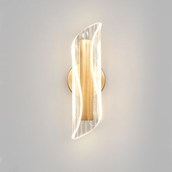 LED Wall Lamp Indoor Wall Light, 6W 360°Rotatable Acrylic Curved Shape Dimmable LED Modern Adjustable Wall Lamp for Indoor Decoration Public Facilities Night Light