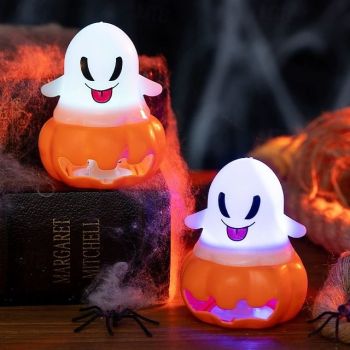 4PCS Halloween Ghost Lights Ghost Festival Glowing Candle Night Light Halloween Decoration Props Party Scene Layout