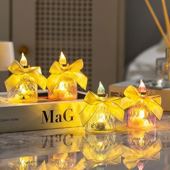 1 Pc 8.1 * 5.5CM Christmas Halloween Valentine's Day LED simulation aromatherapy bottle electronic candle light night light desktop atmosphere decoration light LR44 * 3 battery