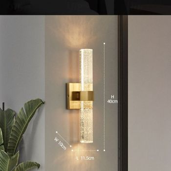 LED Indoor Wall Lights Warm Ray 40cm 1W Gold Postmodern Crystal Wall Lamp Vanity Wall Mounted Lights Bathroom Wash Wall Lighting Mirror Nightstand Wall Sconces for Bedroom Hallway Restaurant 110-240V