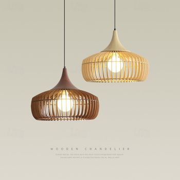 LED Pendant Light Hanging Lamps for Ceiling Wood Pendant Lights Lampshade Chandeliers for Dining Room Luxury Living Room Decoration 110-240V