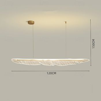Feather Electroplated Pendant Light Stepless Dimming Pendant Light Metal Modern Nordic Style 120cm 220-240V