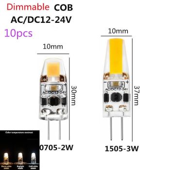 10pcs Dimmable G4 LED Lamp Crystal Sapphire Lamp 2W 3W AC/DC12-24V LED COB Chandelier LED Light Source Silicone Bulb Home Lighting