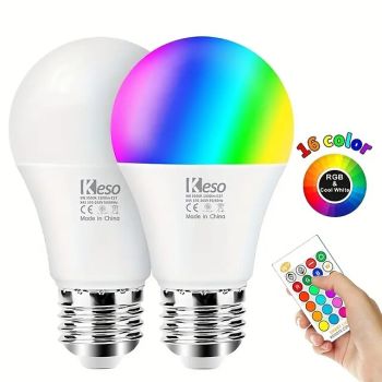 1pc LED Smart Remote Control Bulb RGBWhite 16 Colors Lights 9W 110V Flash Function For Room Decoration Lights Live Lighting Atmosphere Lights