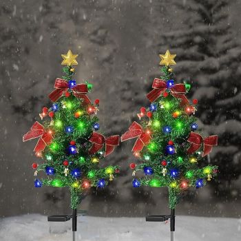 Solar Christmas Tree Light Outdoor Waterproof Lawn Tree Light Garden Yard Decoration Floor Lamp