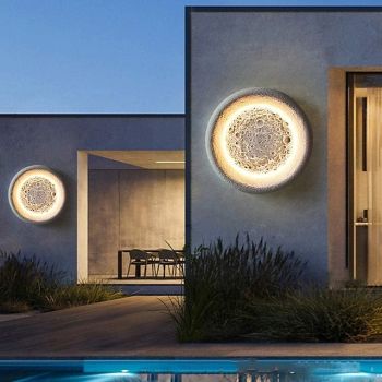 Outdoor LED Wall Light Modern LED Waterproof Moon Wall Lantern SconceTerrace Garage Garden Office Shop Exterior Wall Fixture 110-240V