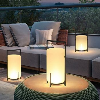 Outdoor Floor Lamp Outdoor Floor Lamp Patio Waterproof Rattan Outdoor Decoration Suitable for Porch, Patio,Garden, Deck, Lawn