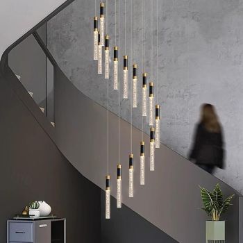 LED Pendant Light Dimmable 35/84/50cm 3//5/8/10/12/15/18-Light Crystal Chandeliers Entryway Flush Mount Ceiling Light Cluster Design Living Room Bar Counter 85-265V ONLY DIMMABLE WITH REMOTE CONTROL