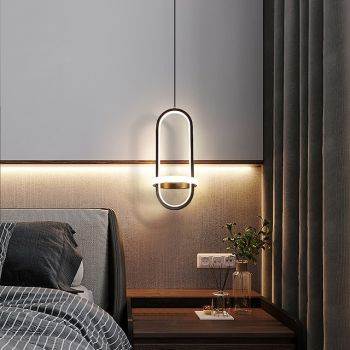 15cm LED Pendant Light Line Design Geometric Shapes Metal Artistic Style Modern Style Novelty Painted Finishes Black Contemporary Artistic 85-265V