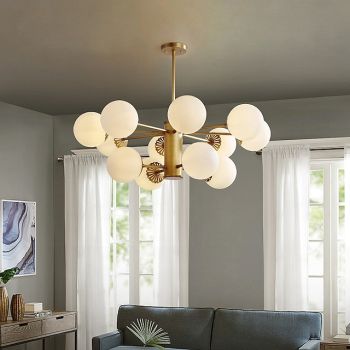 LED Pendant Light 1/3/6/9/12-Light Glass Sputnik Chandelier Light Modern Gold Chandeliers Pendant Light Fixture Vintage Globe Ball Ceiling Flush Mount Light Fixture 110-240V