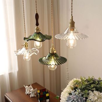 LED Pendant Light 1/2/3-Light  Vintage Glass Hanging Light Height Adjustable Chandeliers Simplicity Atmosphere Suitable for Loft Cafe Bedroom Hallways 85-265V