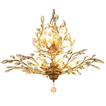 8-Light 78 cm Chandelier LED Pendant Light Metal Crystal Antique Brass Modern Contemporary 110-120V / 220-240V