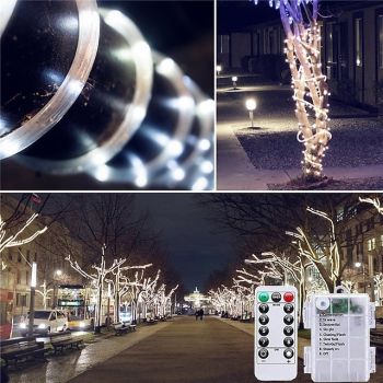 1 Pack Timing Function String Light, Adjustable Brightness Light String, Tube Sleeve Light, Indoor and Outdoor Decorative Lights, Holiday Christmas Decorative Lights, Waterproof 3AA