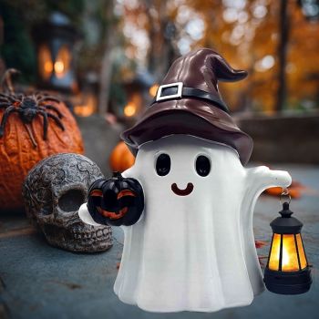 1 Pc Halloween Outdoor Solar Waterproof Ghost Lantern Indoor and Outdoor Courtyard Garden Path Terrace Restaurant Bedroom Decorative Light Landscape Light