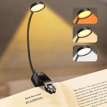 1 Pc Reading Lights Book Clip Lamp Eye Protection Desk Lamp Tri Color Dimming Reading Desk Lamp Cat Claw Clip Work Lamp
