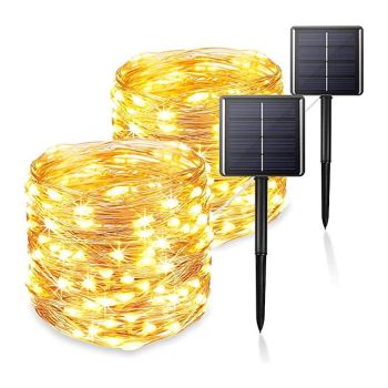 Elegant Wedding Reception Party 1/2Packs Outdoor Solar Fairy String Light 22M 200LEDs 8 Modes Garden Twinkle Lights Waterproof for Wedding Party Patio Decoration Christmas