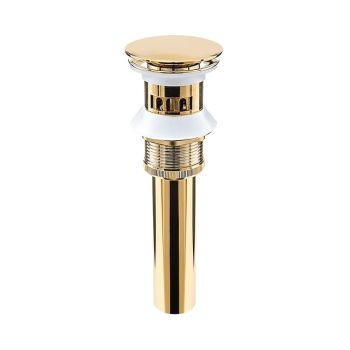 Brass Pop Up Sink Drain Stopper with Overflow Bathroom Faucet Vessel Vanity Sink Drainer(Golden) Bathroom Accessories