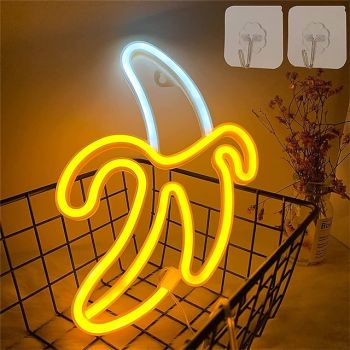 Neon Light Banana Shaped Neon Lamp Hanging Lamp AAA Battery Box Power Supply
