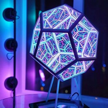 Infinite Dodecahedron Color Art Night Light Spiral Space Adjustable LED Party Lamp for Bedroom Kids Room 110-240V