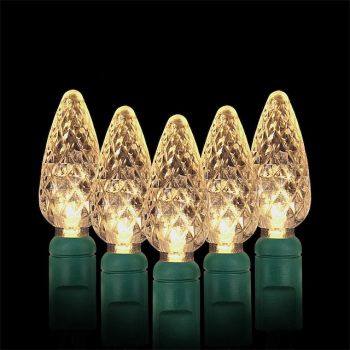 C7 Bulbs Christmas Lights with Timer - 50 LED 16.4ft Strawberry Battery String Light for Outdoor Indoor - Mini Lighting Decor Patio Wreath Garland Party Xmas Tree Christmas Decorations