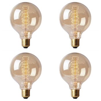 4pcs Retro Edison Light Bulb E27 220V 40W G80  Filament Vintage Ampoule Incandescent Bulb Edison Lamp