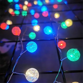 3m 100 LED Battery-Powered Fairy Ball Lights, Waterproof Outdoor Ball String Lights Garland for Christmas Tree, Garden, Festoon Xmas Decoration
