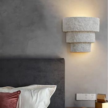 Cement Bowl Cylinder Shade Wall Lighting Modern Style 1 Light Bathroom Wall Light Fixture in Grey Cement Wall Light 85-265V