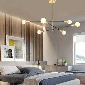 6-Light 105 cm Chandelier Metal Sputnik Design Pendant Light Painted Finishes Contemporary Artistic Nordic Style  Bedroom Living Room Lights 110-120V 220-240V