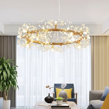 40/60 cm Circle Design Pendant Light Metal Modern Style Stylish Floral Style Electroplated Painted Finishes LED Nordic Style 220-240V