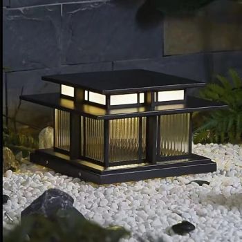 LED Outdoor Wall Light Warm White 35/42cm 1-Light Chinese Style Column Lights Waterproof Patio Post Lights E27 Clear Acrylic Post Lamp 110-240V