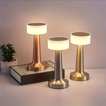 Portable Rechargeable LED Table Lamp with Touch Sensor Dimming Perfect for Bedroom, Living Room Office, College Dorm Bar Party Dinner and Restaurant Decor