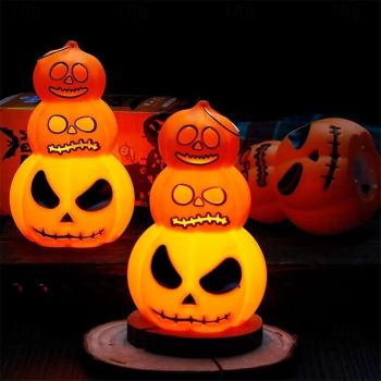 Halloween Decorations Light Up Pumpkin Lantern Jack O Lantern Night Light Outdoor for Halloween Festival Party Decorative Lights 1pc
