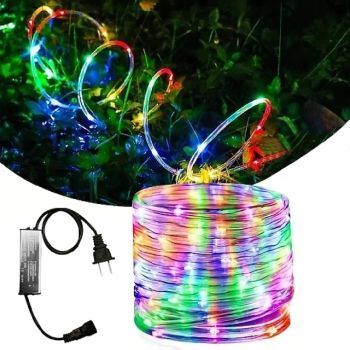 20M/30M/50M Sleeve Copper Wire String Lights, 8 Flash Modes, Outdoor Courtyard/Garden Christmas Decoration